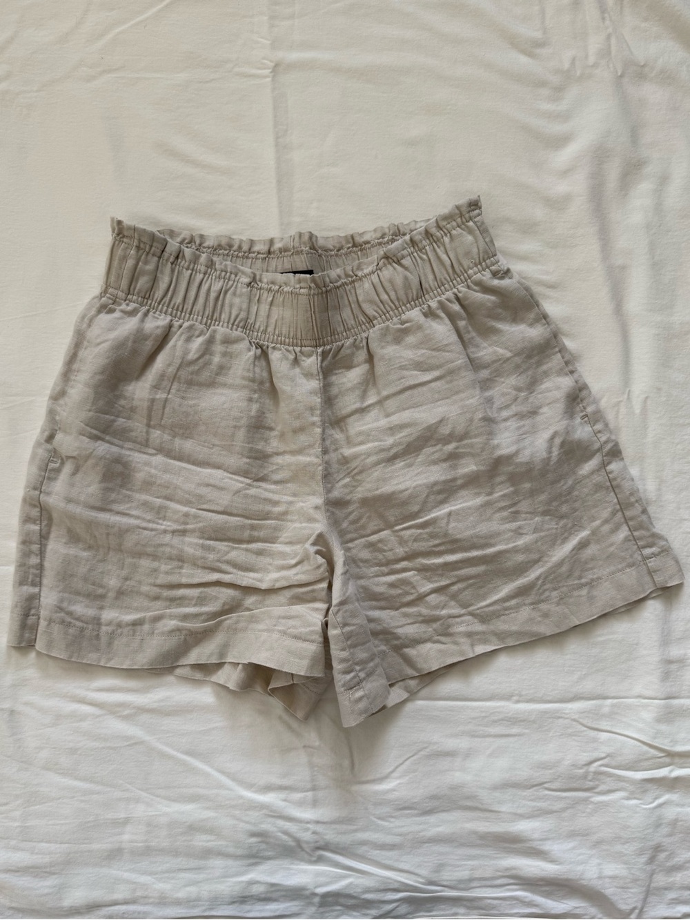 Quince 100% Linen Pull-On Shorts Beige Size Small